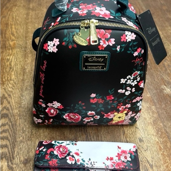 Loungefly Handbags - Loungefly Winnie the Pooh, “Grown With Love” Embossed Backpack (NWT) and Wallet.